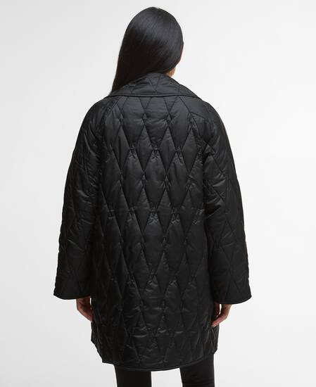 Cosette Quilted Duffle Coat Black/Onyx Tartan