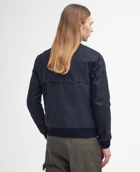 Barbour x Baracuta Porton Waxed Harrington Jacket Navy