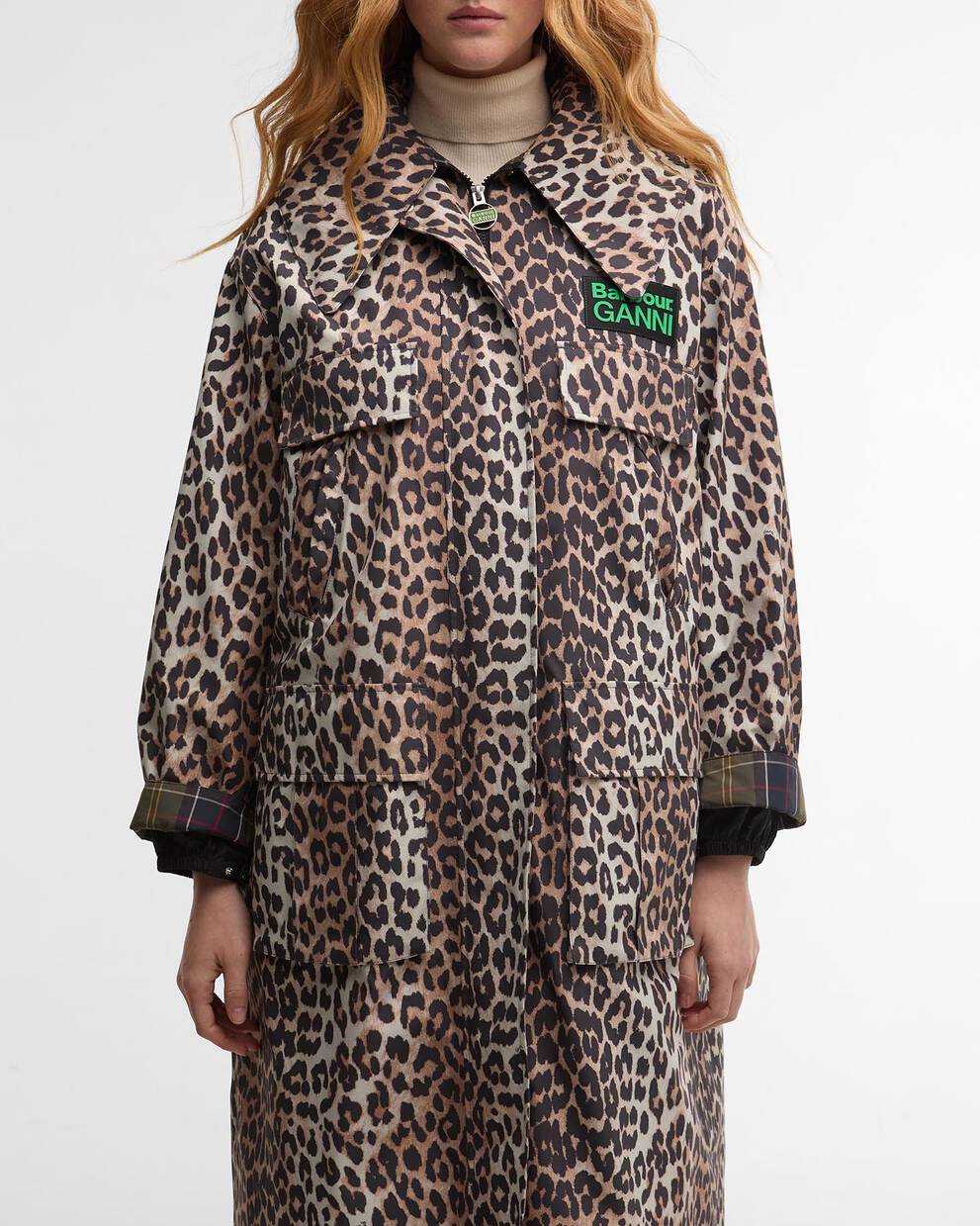 Parka impermeabile con stampa leopardata Barbour x GANNI