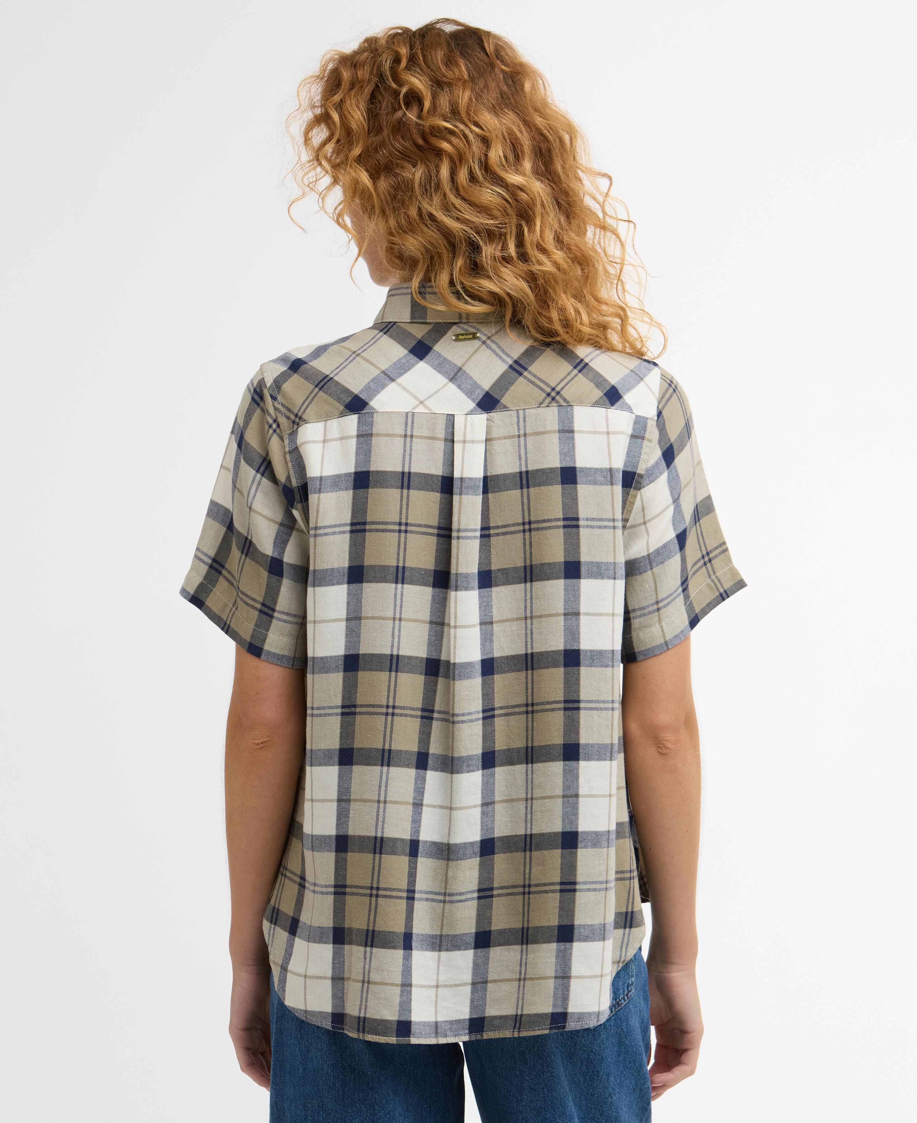 Kurzarmhemd Fern Tartan Dress Navy Tartan