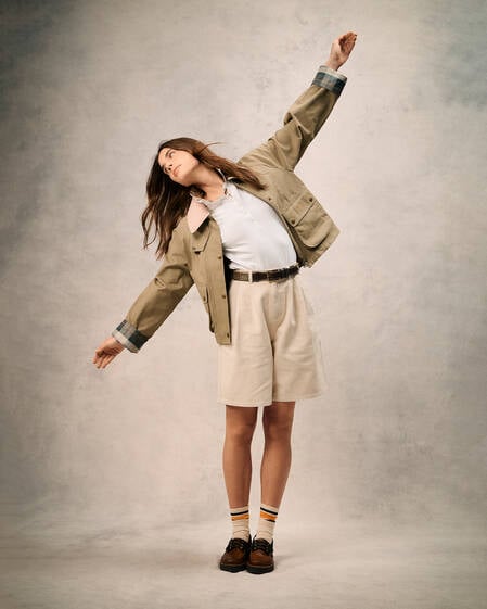 Cropped Beadnell Casual Jacket Bleached Olive/Ancient/Gardenia