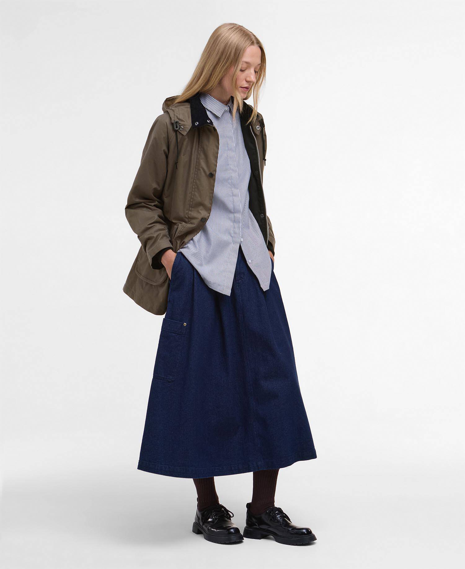 Barbour for Margaret Howell Women's  Waxed Parka Kelp image number 1