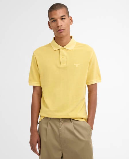 Washed Tartan Tailored Pique Polo Washed Yellow