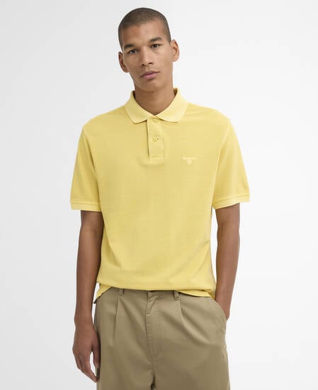 Washed Tartan Tailored Pique Polo Washed Yellow