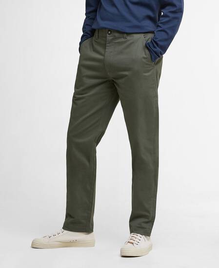 Suede Sateen Tailored Trousers Olive