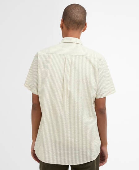 Cresswell Seersucker Regular Short-Sleeved Shirt Sea Green
