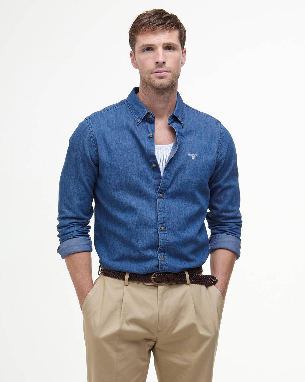 Denim Crest Tailored Long-Sleeved Shirt