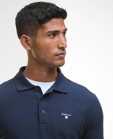 Selside Textured Tailored Polo Shirt Navy