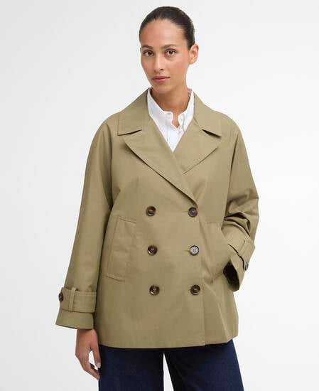 Jacke Maisy Showerproof Bleached Olive/Dress Navy Tartan