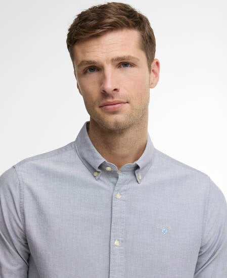 Oxford Tailored Long-Sleeved Shirt Grey Blue