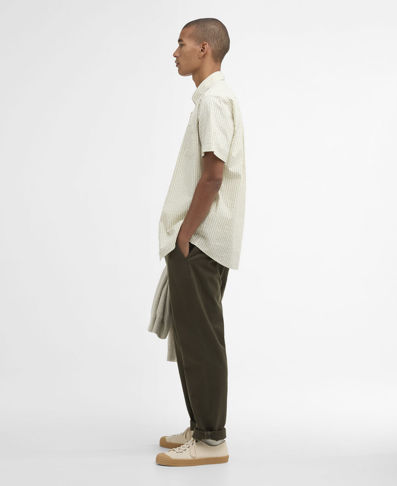 Cresswell Seersucker Regular Short-Sleeved Shirt Sea Green