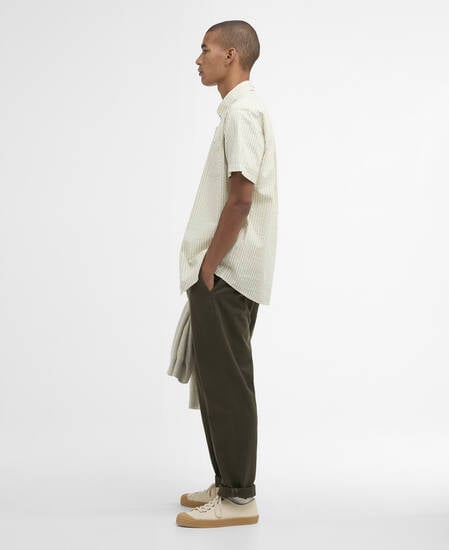 Cresswell Seersucker Regular Short-Sleeved Shirt Sea Green