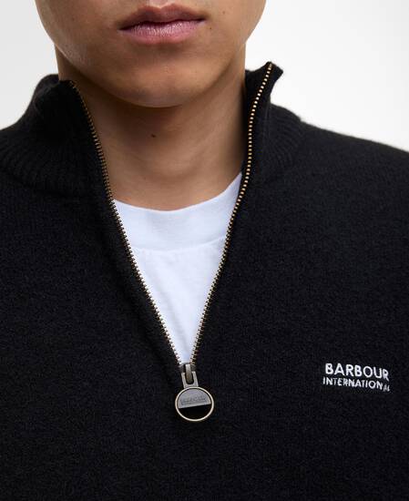 Maglione Hutchy con zip corta Black