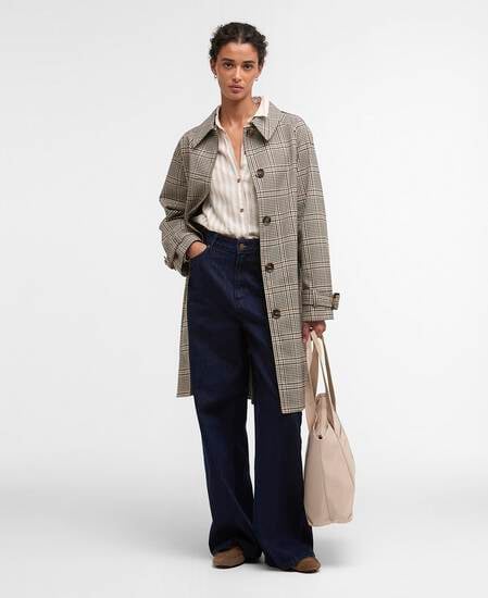 Trenchcoat Maia Check Showerproof Olive Prince Of Wales Check