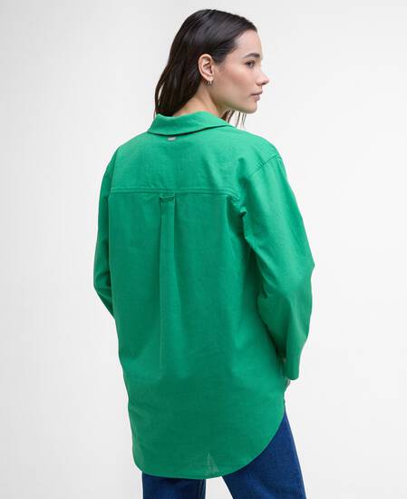 Cecile Relaxed Tunic Shirt Kelly Green