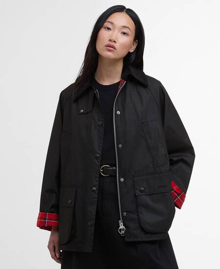 Women's Bedale Waxed Jacket Black/Cardinal Women's Bedale Waxed Jacket Black/Cardinal