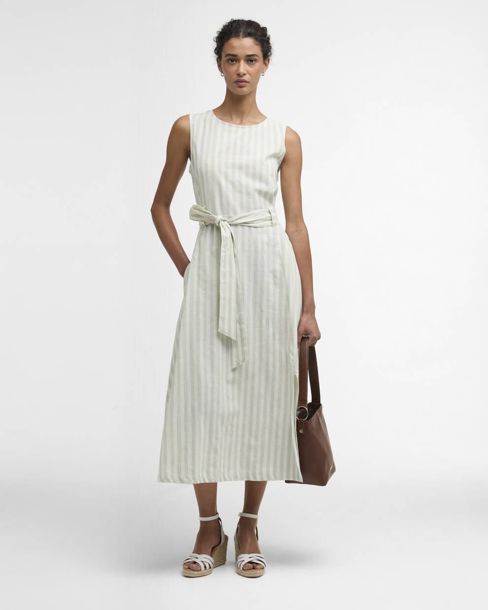 Inez Striped Midi Dress