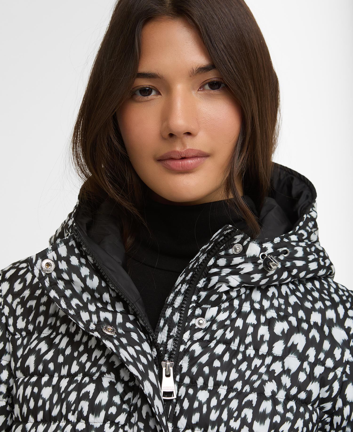 Printed Jada Puffer Jacket Snow Leopard Print