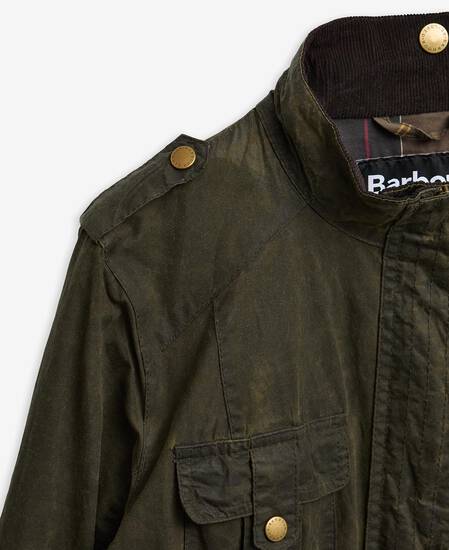 Barbour Re-Loved Defence Waxed Jacket - Size 18 Olive Barbour Re-Loved Defence Waxed Jacket - Size 18 Olive