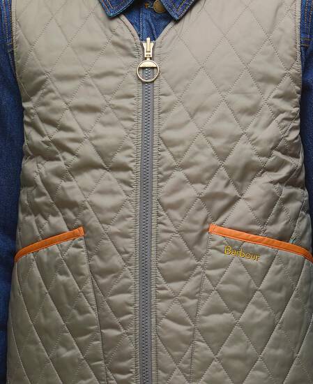 Gilet trapuntato reversibile My Barbour Timberwolf/Marigold