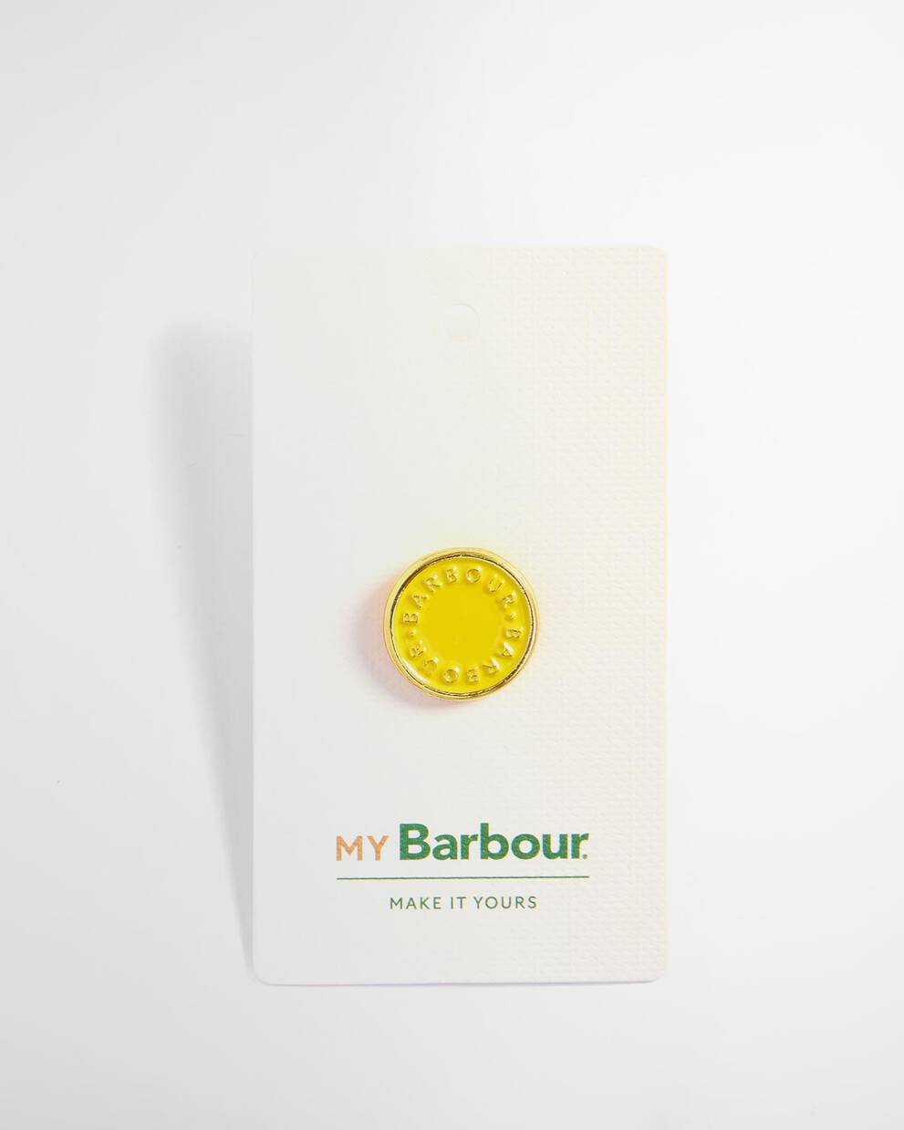 Barbour Yellow Button Pin Badge
