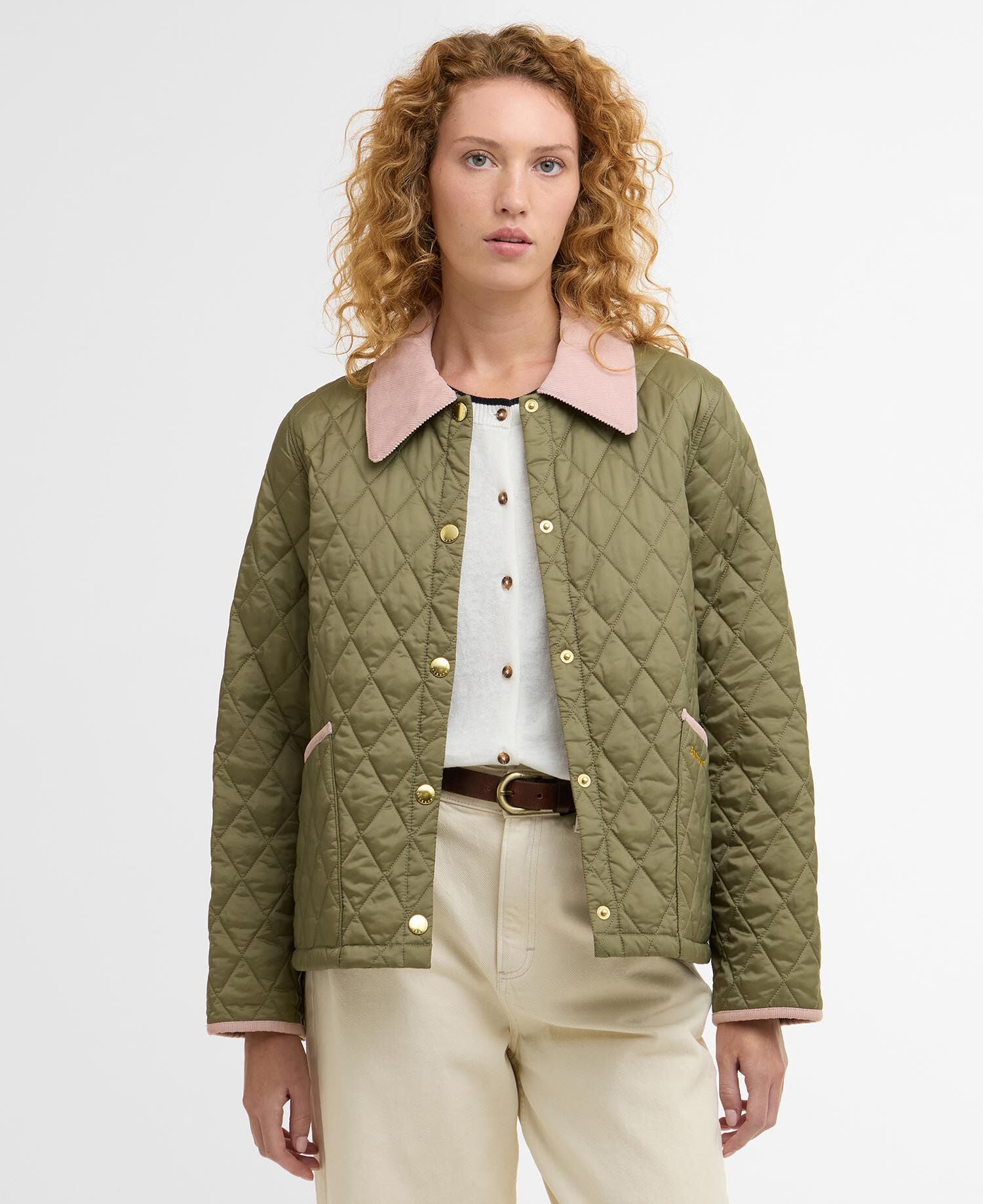 Steppjacke Icons Cropped Liddesdale Bleached Olive/Ancient/Gardenia