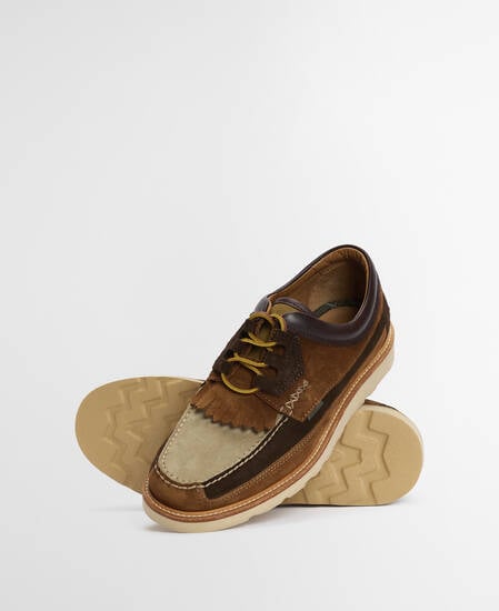 Grindon Moccasin Shoes Dark Brown/Tan/Light Beige Suede