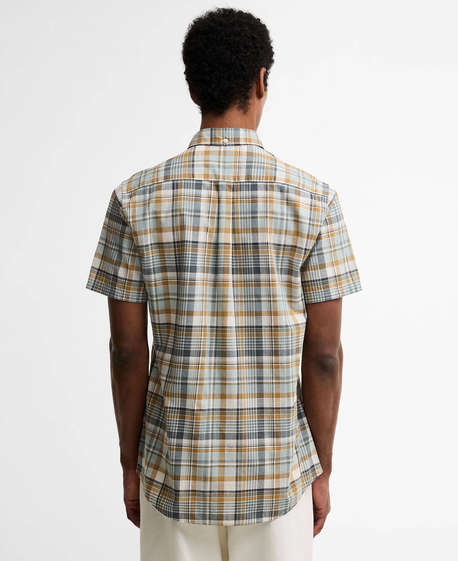 Baycliff Checked Tailored Short-Sleeved Shirt Whisper White image number 2