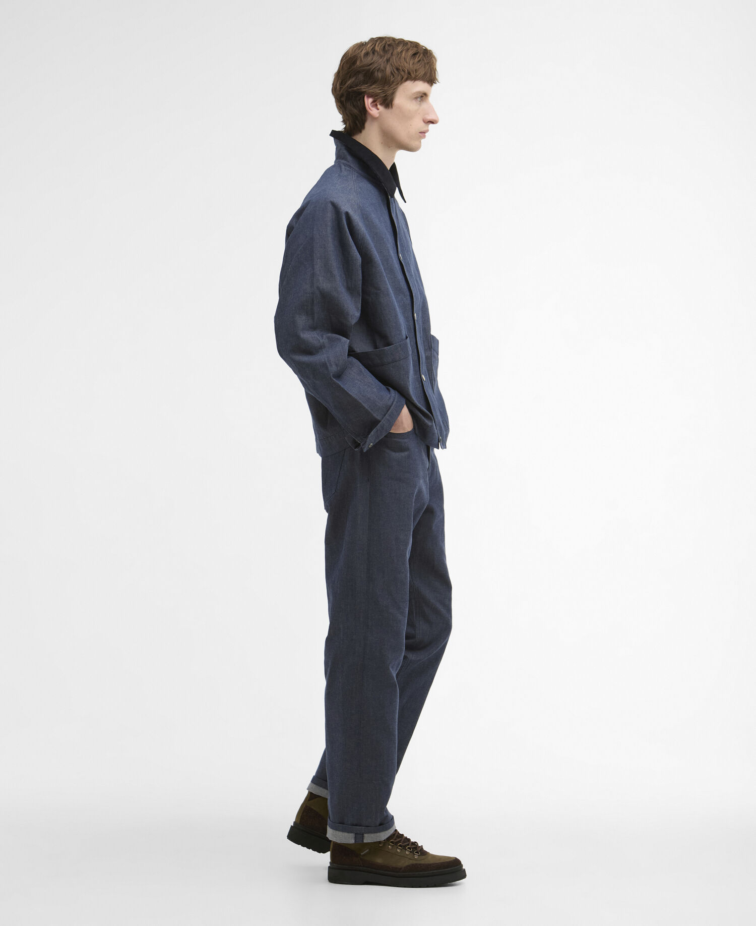 Barbour x ARKET Ocean Waxed Denim Loose Jeans Blue Denim