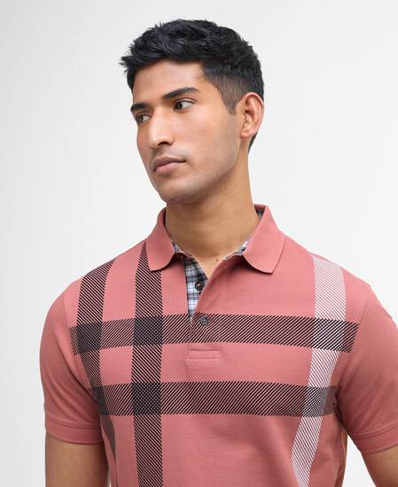 Blaine Tartan Short-Sleeved Polo Shirt Earth Pink
