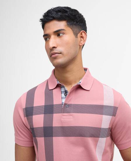Blaine Tartan Short-Sleeved Polo Shirt Earth Pink