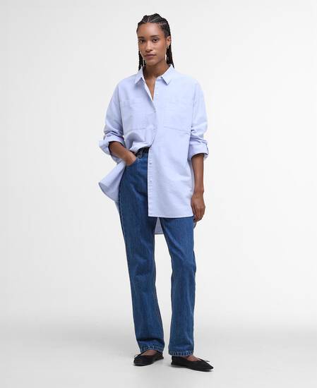 Highclere Oversized Oxford Shirt Pale Blue