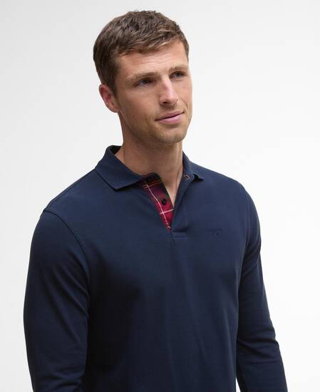 Essential Long-Sleeved Polo Shirt Navy/Winterberry