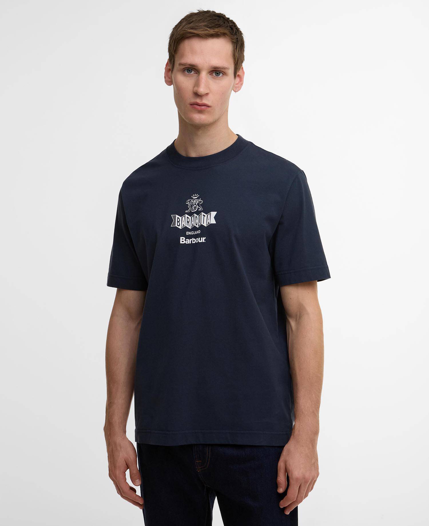 Barbour x Baracuta Vinyl Oversized T-Shirt Navy image number 0