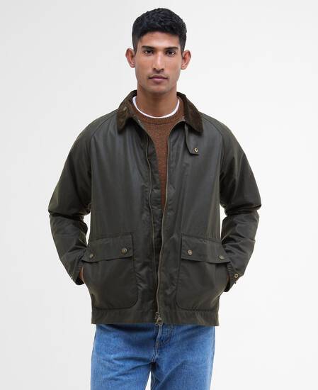Bedale Short Waxed Jacket Fern