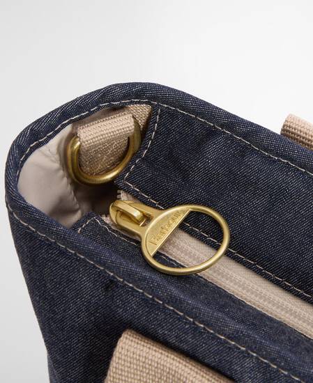 Mini borsa tote in denim Mya Indigo