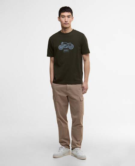 T-Shirt Morris Motorbike Graphic Sage