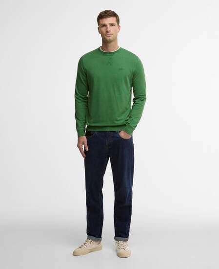 Washed Tartan Crew Neck Sweatshirt Washed Green