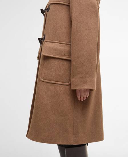 Melody Wool Duffle Coat Camel/Hessian Tartan