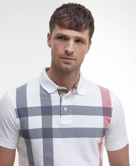 Blaine Tartan Short-Sleeved Polo Shirt Classic White