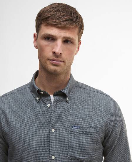 Turner Tailored Long-Sleeved Shirt Grey Marl