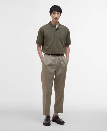 Hexham Oversized Polo Shirt Mid Olive