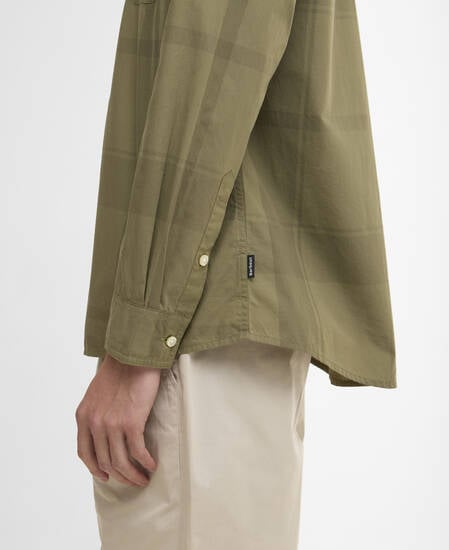 Tunstall Oversized Tonal Tartan Shirt Burnt Olive