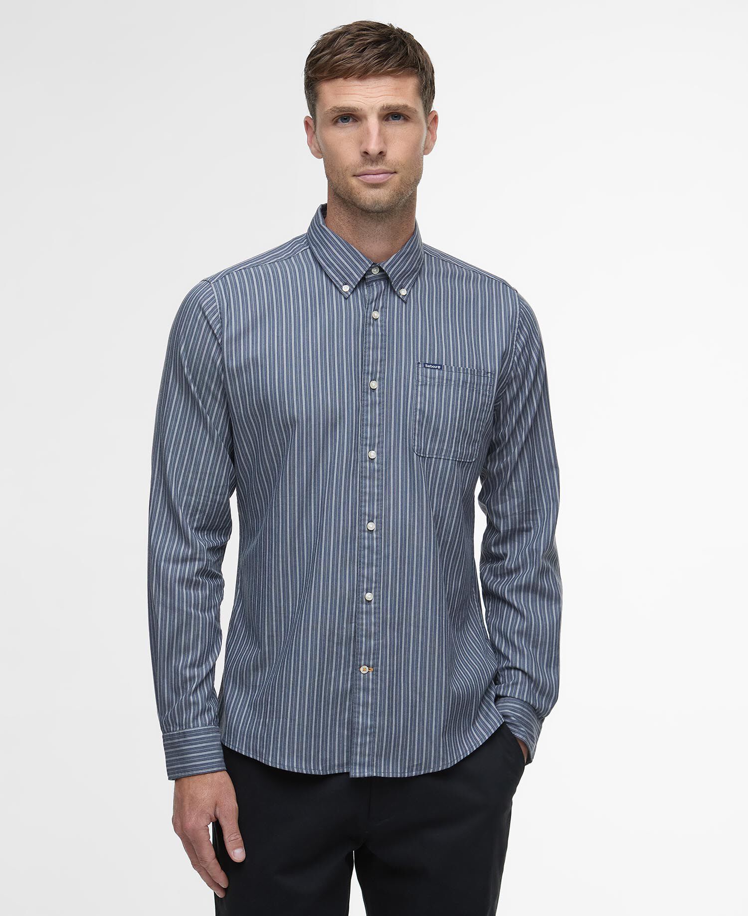 Longfield Striped Tailored Shirt Navy