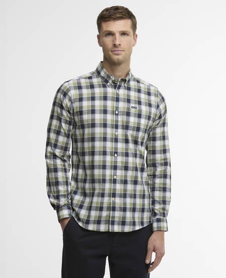 Harwood Gingham Long-Sleeved Tailored Shirt Olive