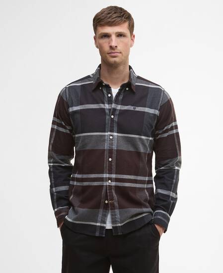 Iceloch Tailored Long-Sleeved Shirt Midnight Oak Tartan