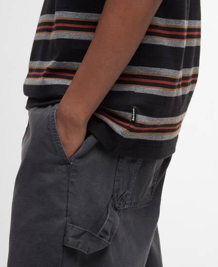 T-shirt a righe Sandwick dalla vestibilit&agrave; comoda Black