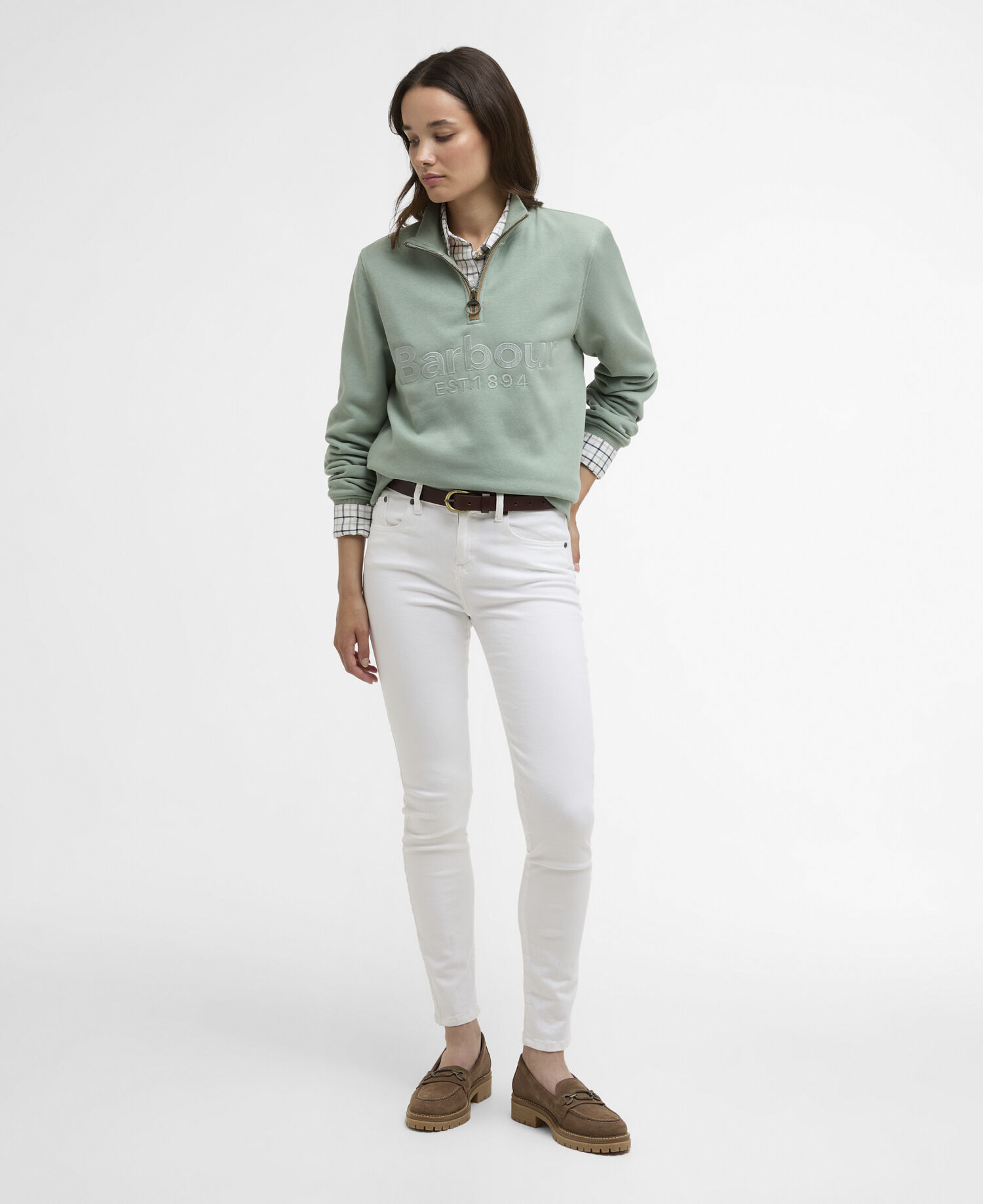 Cynthia Quarter-Zip Jumper Blue Sage