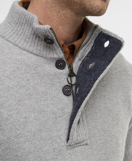 Essential Elbow Patch Jumper Stone