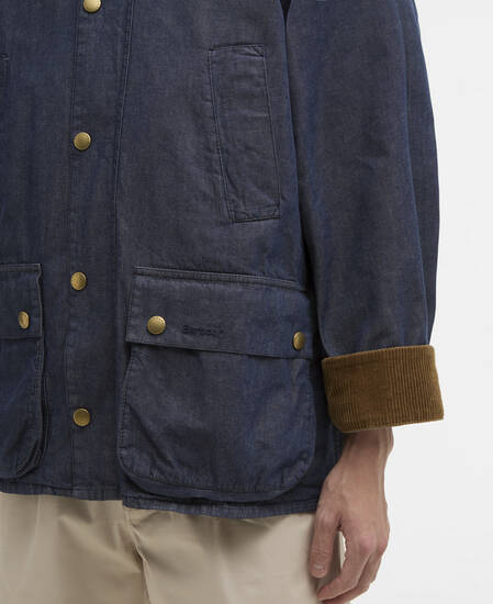 Oversized Bedale Denim Casual Jacket Indigo